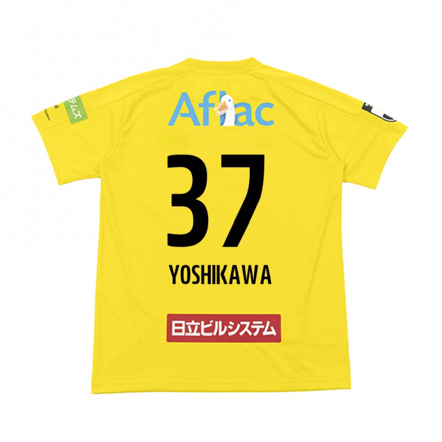 גברים כדורגל Haruto Yoshikawa #37 שחור צהוב ג'רזי ביתית 2025/26