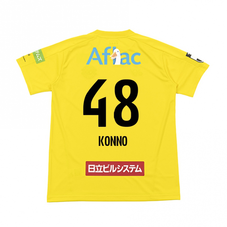 גברים כדורגל Katsuhiro Konno #48 שחור צהוב ג'רזי ביתית 2025/26