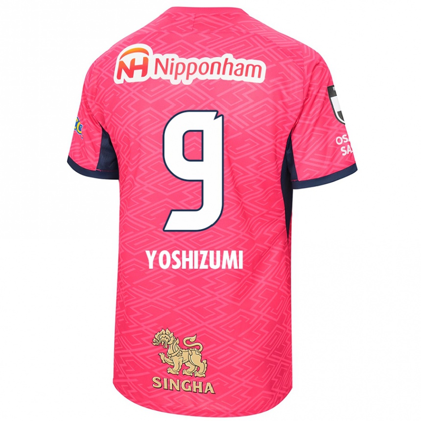 גברים כדורגל Warai Yoshizumi #9 לבן ורוד סאקורה ג'רזי ביתית 2025/26
