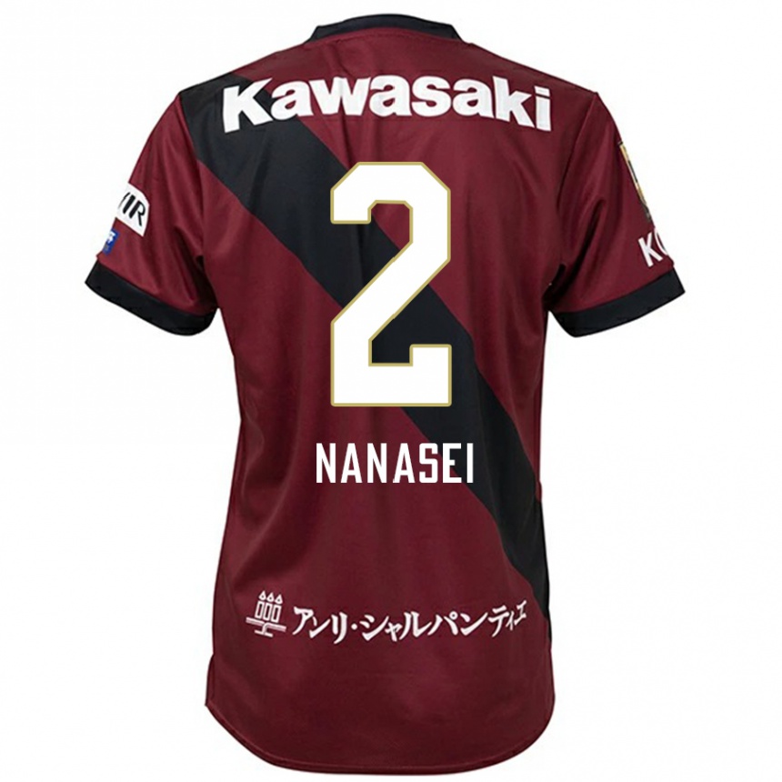 גברים כדורגל Nanasei Iino #2 לבן שחור ג'רזי ביתית 2025/26