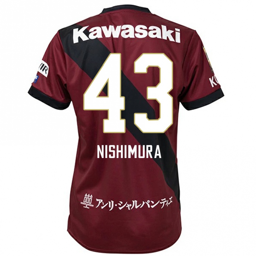 גברים כדורגל Nagi Nishimura #43 לבן שחור ג'רזי ביתית 2025/26