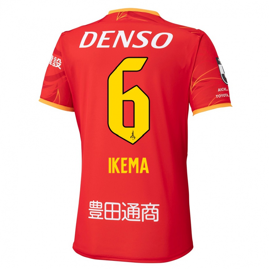 גברים כדורגל Kano Ikema #6 אדום צהוב ג'רזי ביתית 2025/26
