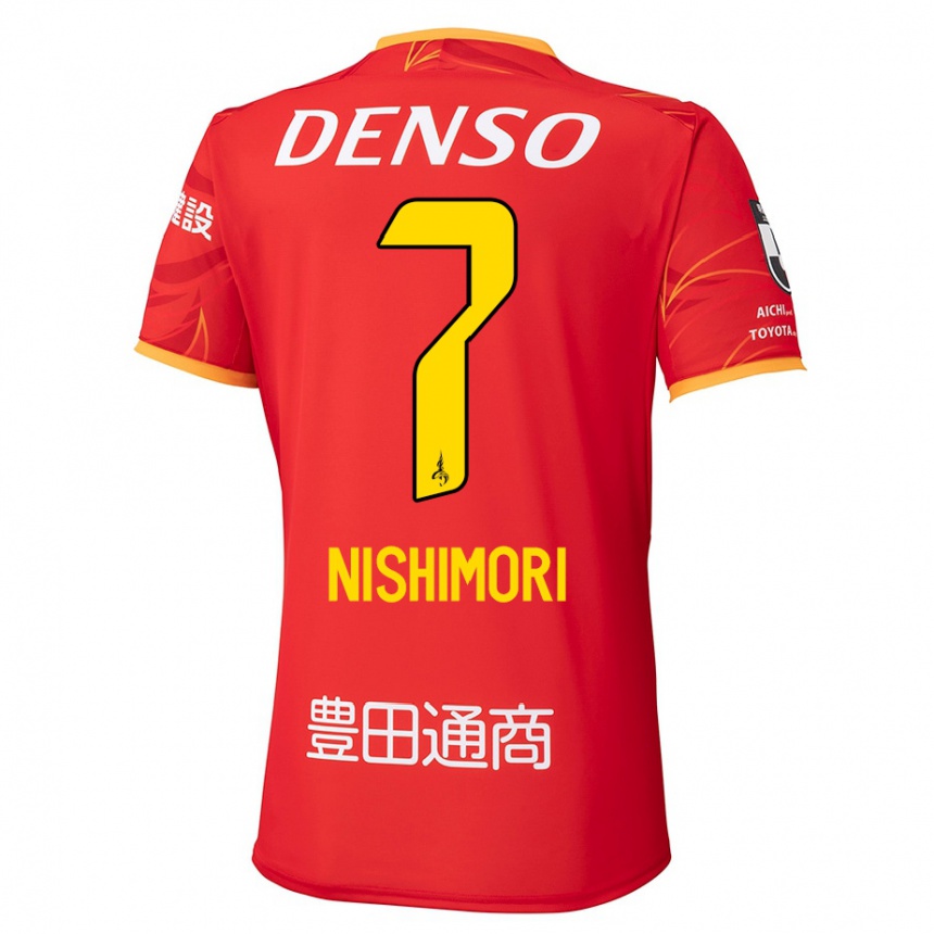 גברים כדורגל Yuto Nishimori #7 אדום צהוב ג'רזי ביתית 2025/26