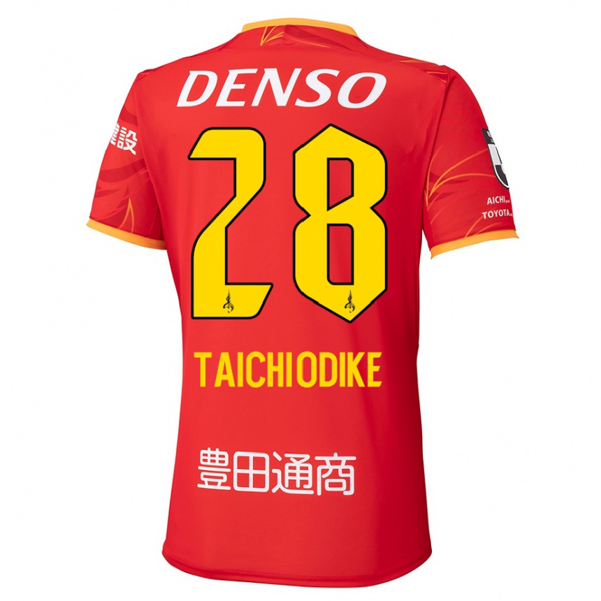 גברים כדורגל Chisom Taichi Odike #28 אדום צהוב ג'רזי ביתית 2025/26