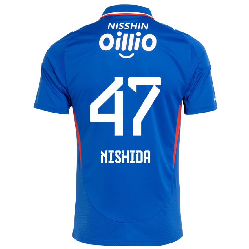 גברים כדורגל Yusuke Nishida #47 כחול מלכותי לבן ג'רזי ביתית 2025/26