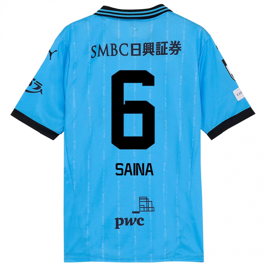 גברים כדורגל Yuta Saina #6 לבן תכלת שמיים ג'רזי ביתית 2025/26
