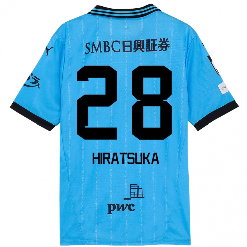 גברים כדורגל Hayato Hiratsuka #28 לבן תכלת שמיים ג'רזי ביתית 2025/26