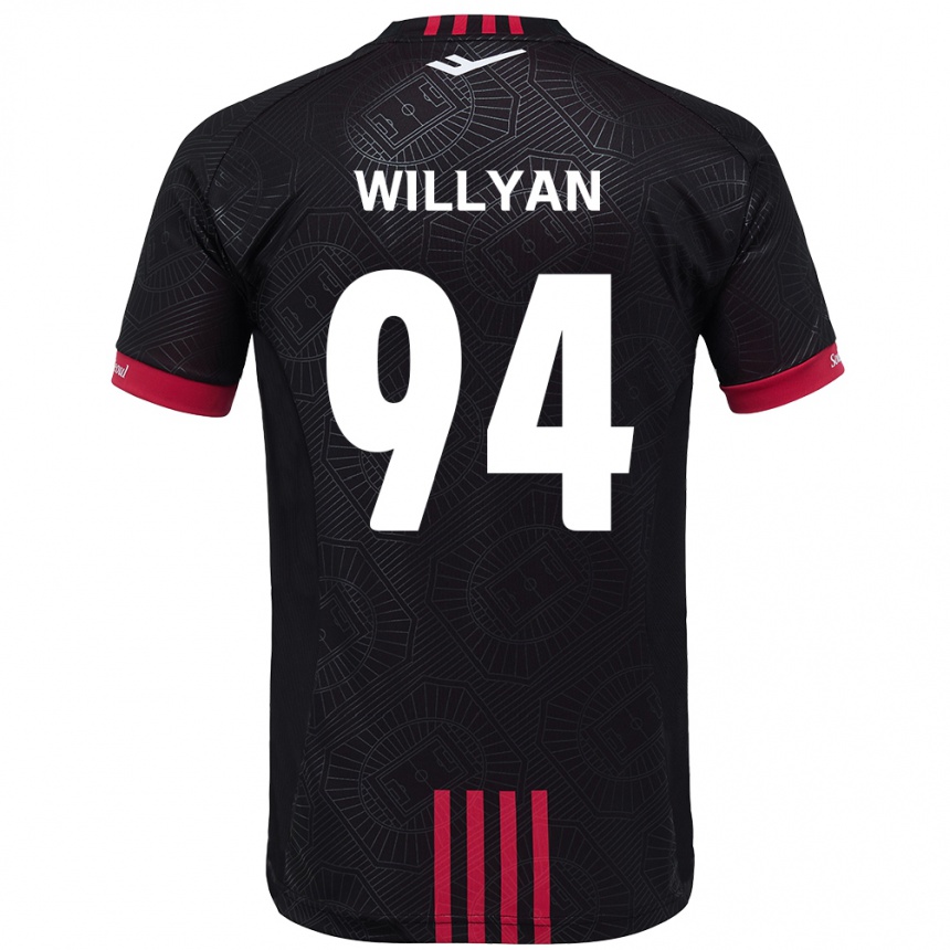 גברים כדורגל Willyan #94 לבן שחור ג'רזי ביתית 2025/26