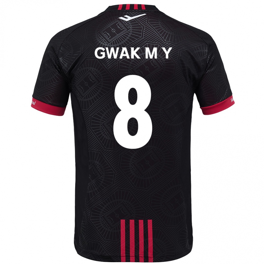 גברים כדורגל Gwak Min-Young #8 לבן שחור ג'רזי ביתית 2025/26