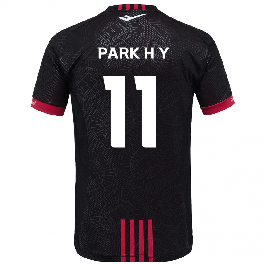גברים כדורגל Park Hee-Young #11 לבן שחור ג'רזי ביתית 2025/26