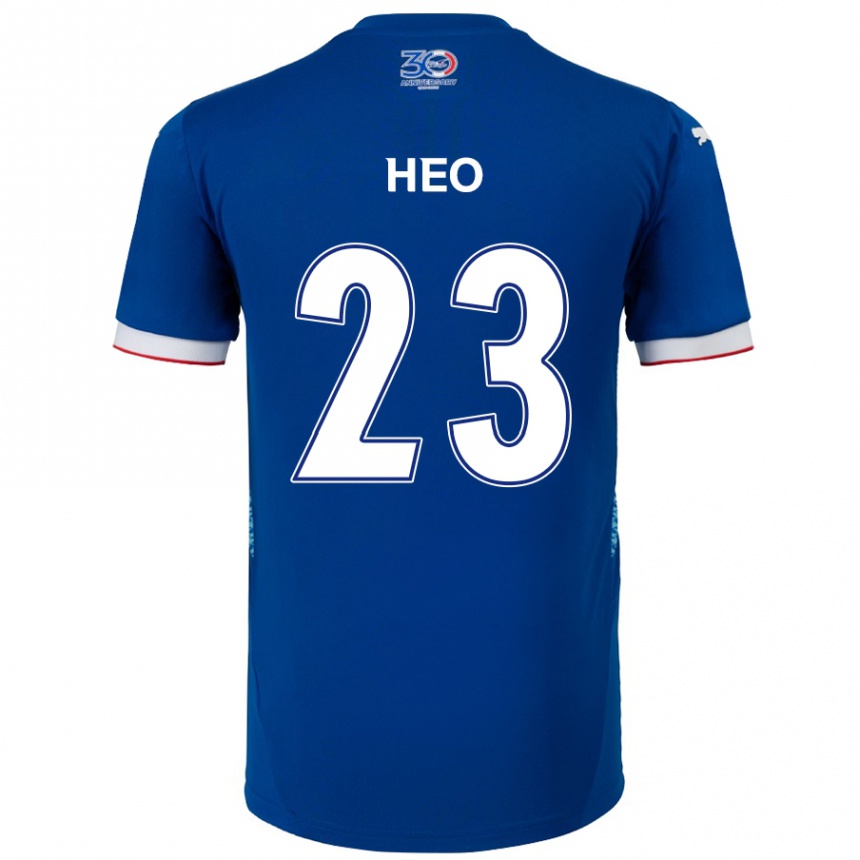 גברים כדורגל Hwan Heo #23 לבן כחול מלכותי ג'רזי ביתית 2025/26