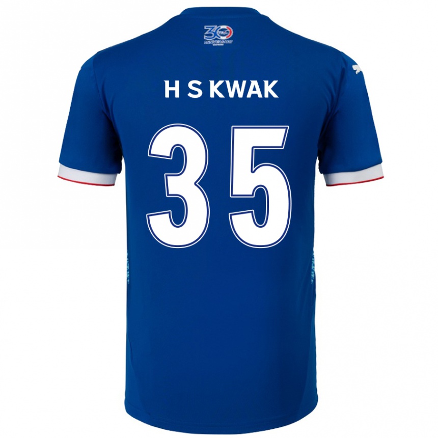 גברים כדורגל Sung-Hoon Kwak #35 לבן כחול מלכותי ג'רזי ביתית 2025/26