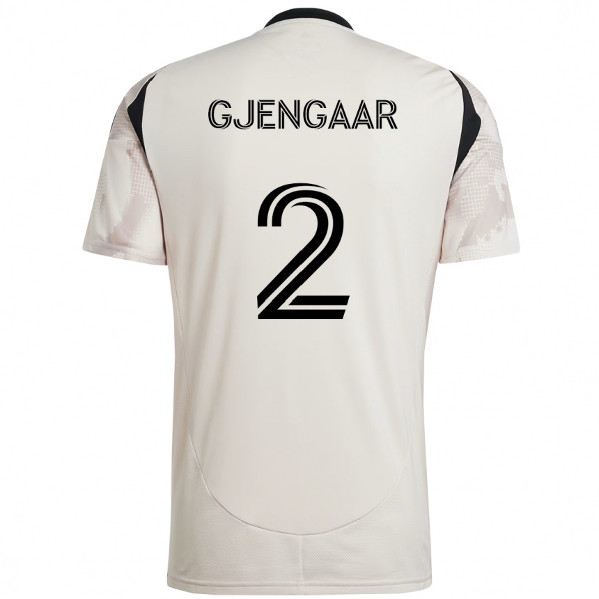 גברים כדורגל Dennis Gjengaar #2 אדום שחור הרחק ג'רזי 2025/26