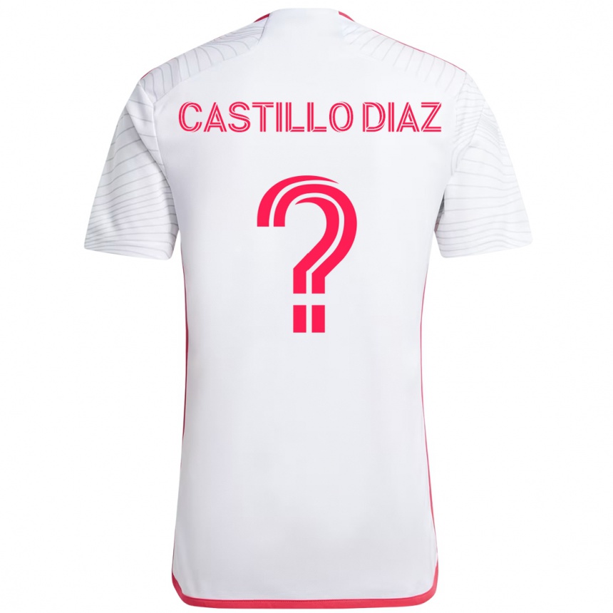 גברים כדורגל Jesus Castillo Diaz #0 מג'נטה לבן הרחק ג'רזי 2025/26