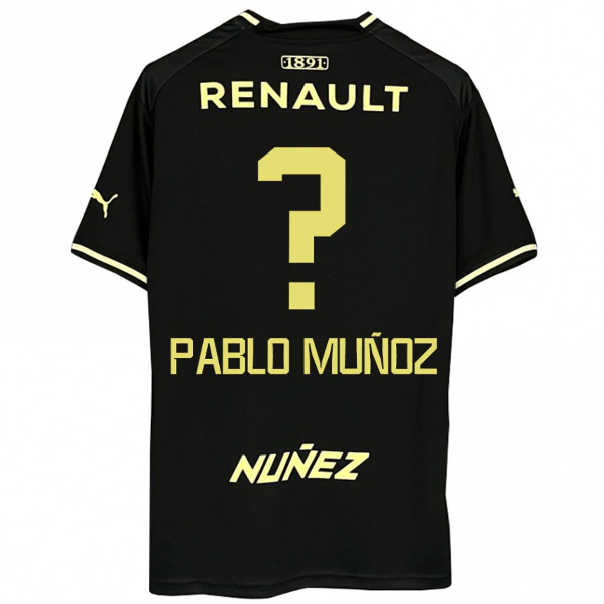 גברים כדורגל Juan Pablo Muñoz #0 צהוב שחור הרחק ג'רזי 2025/26