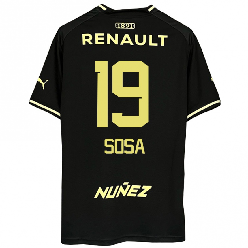 גברים כדורגל Diego Sosa #19 צהוב שחור הרחק ג'רזי 2025/26