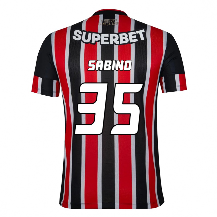 גברים כדורגל Sabino #35 אדום שחור לבן הרחק ג'רזי 2025/26