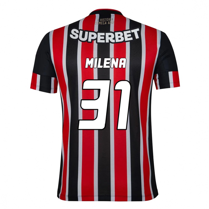 גברים כדורגל Milena #31 אדום שחור לבן הרחק ג'רזי 2025/26