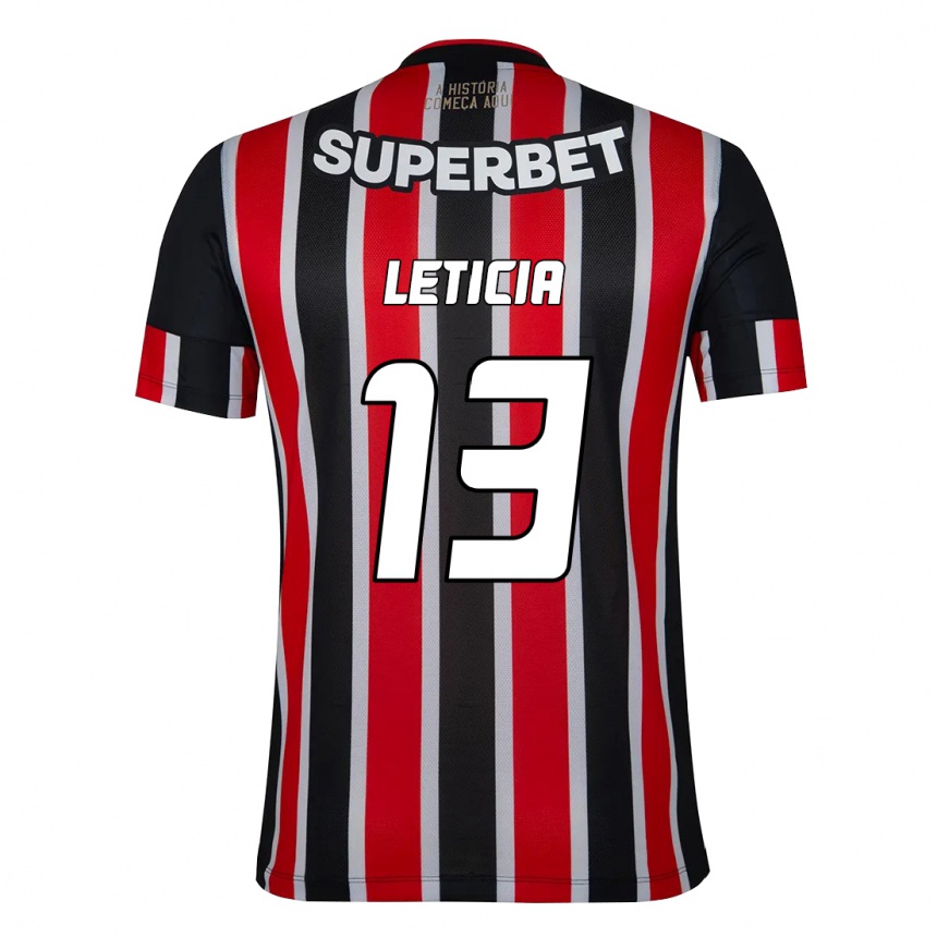 גברים כדורגל Leticia #13 אדום שחור לבן הרחק ג'רזי 2025/26