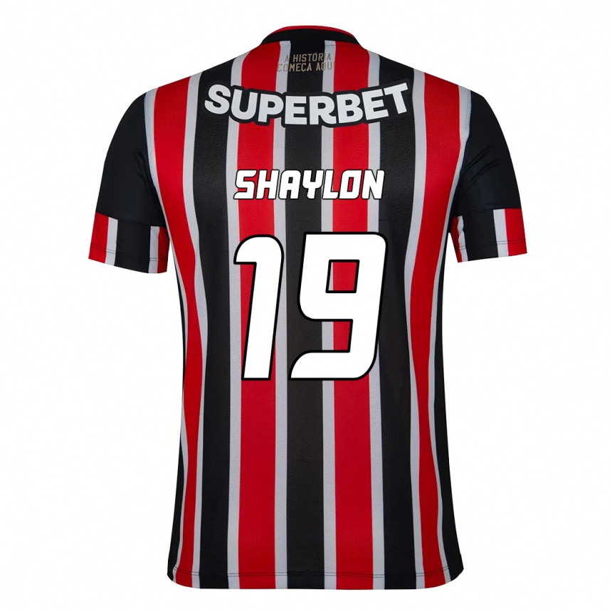 גברים כדורגל Shaylon #19 אדום שחור לבן הרחק ג'רזי 2025/26