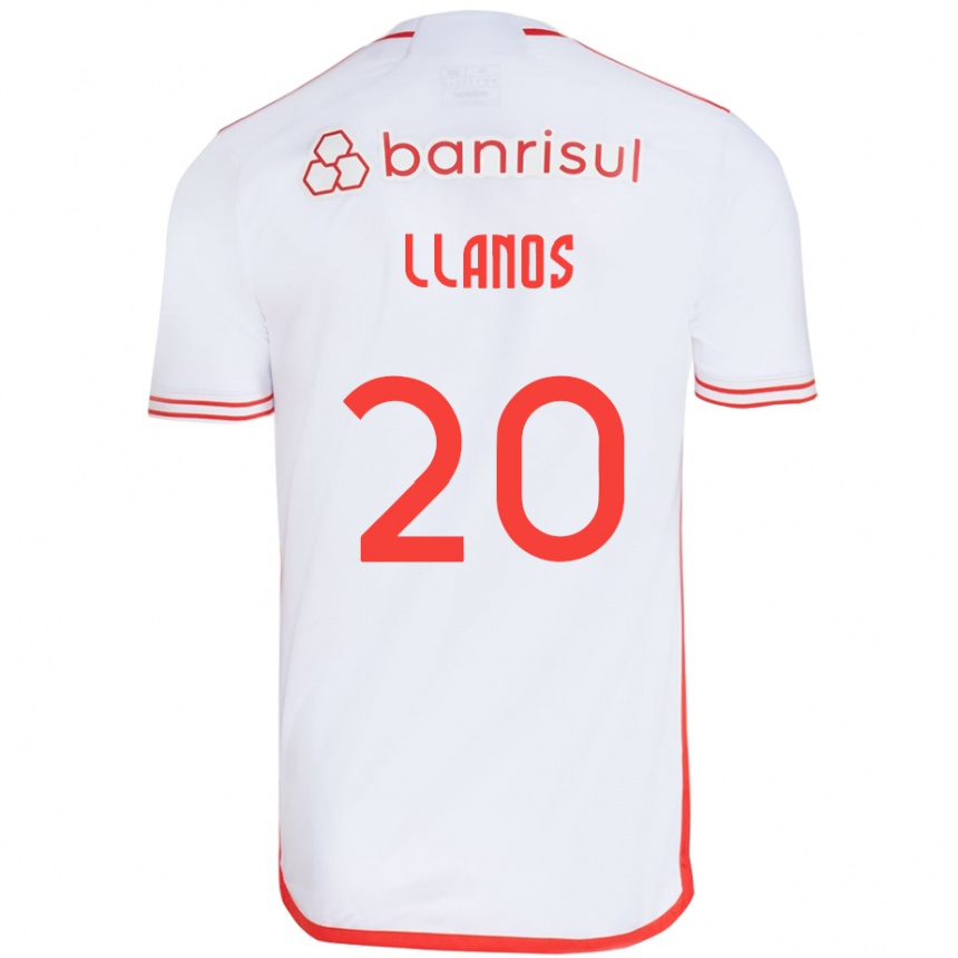 גברים כדורגל Pati Llanos #20 אדום לבן הרחק ג'רזי 2025/26