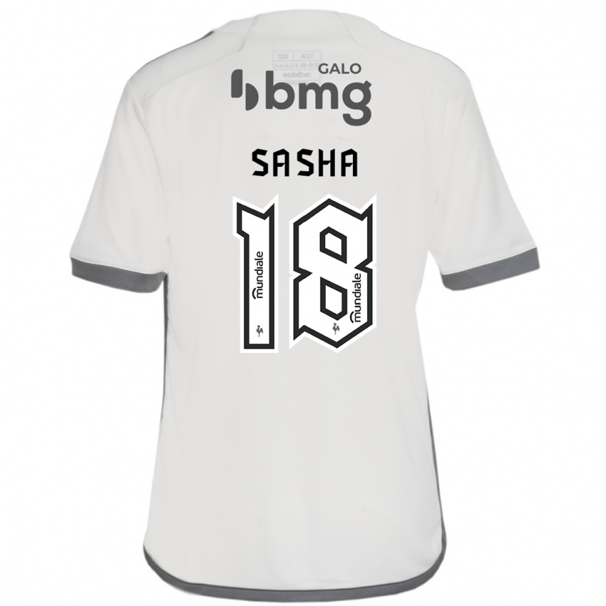 גברים כדורגל אדוארדו סאשה #18 לבן שחור הרחק ג'רזי 2025/26