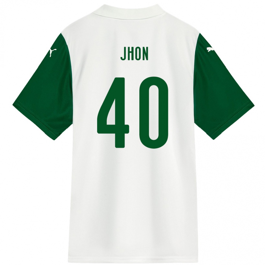 גברים כדורגל Jhon Jhon #40 ירוק לבן הרחק ג'רזי 2025/26