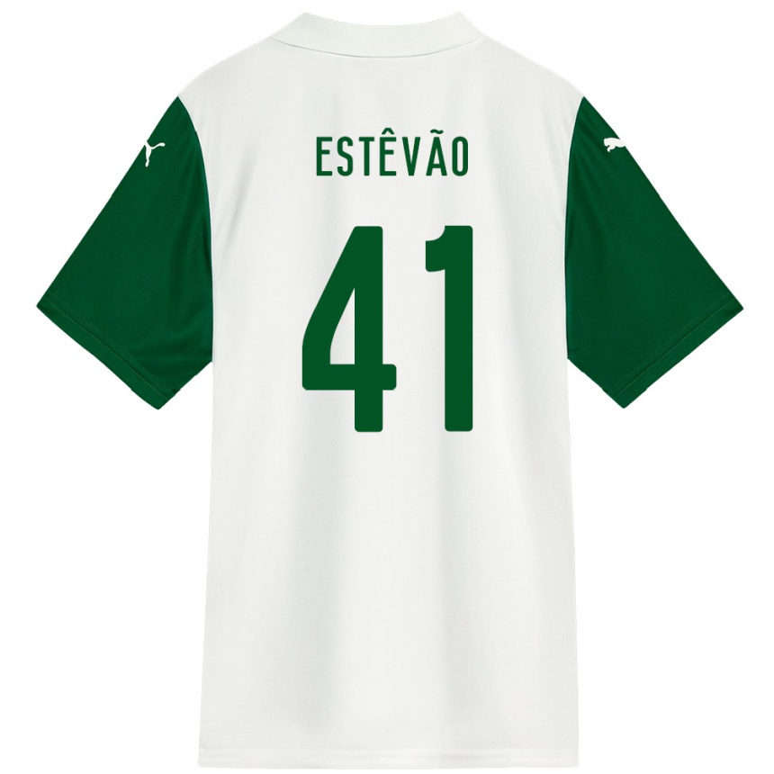 גברים כדורגל Estêvão #41 ירוק לבן הרחק ג'רזי 2025/26