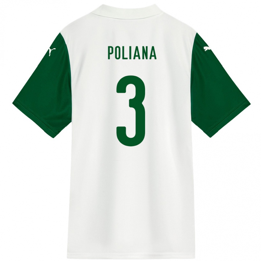 גברים כדורגל Poliana #3 ירוק לבן הרחק ג'רזי 2025/26