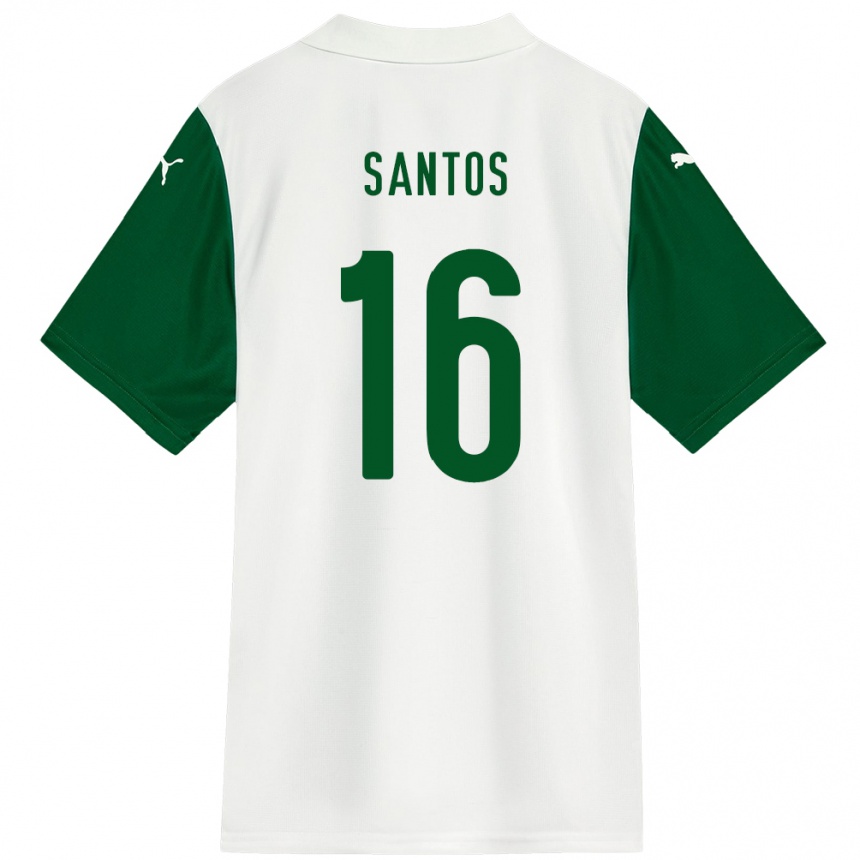 גברים כדורגל Gaby Santos #16 ירוק לבן הרחק ג'רזי 2025/26