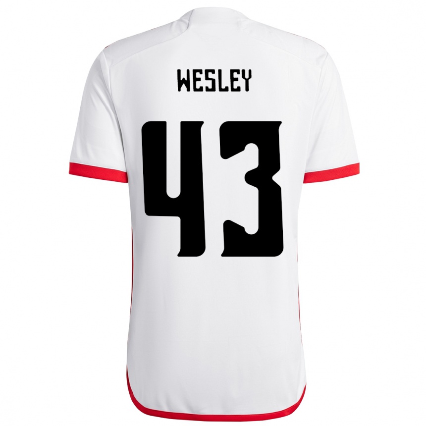 גברים כדורגל Wesley #43 אדום שחור הרחק ג'רזי 2025/26