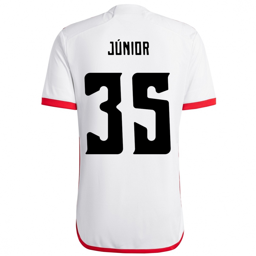 גברים כדורגל Kaylaine Júnior #35 אדום שחור הרחק ג'רזי 2025/26