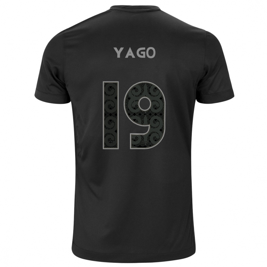 גברים כדורגל Yago #19 שחור לבן הרחק ג'רזי 2025/26