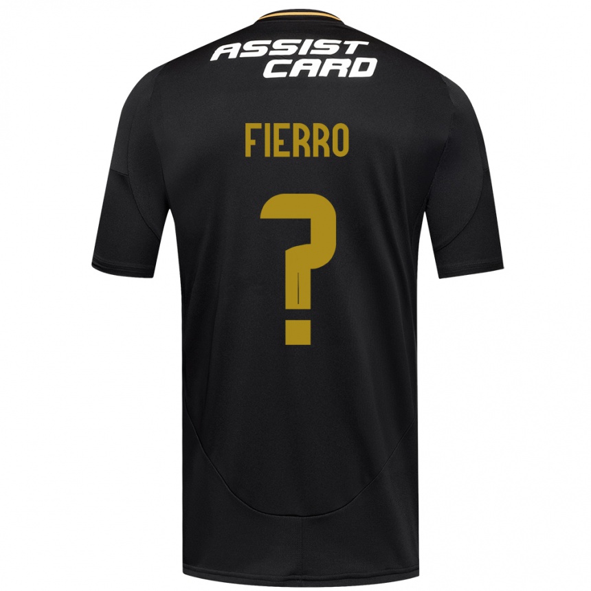 גברים כדורגל Julio Fierro #0 שחור לבן צהוב הרחק ג'רזי 2025/26