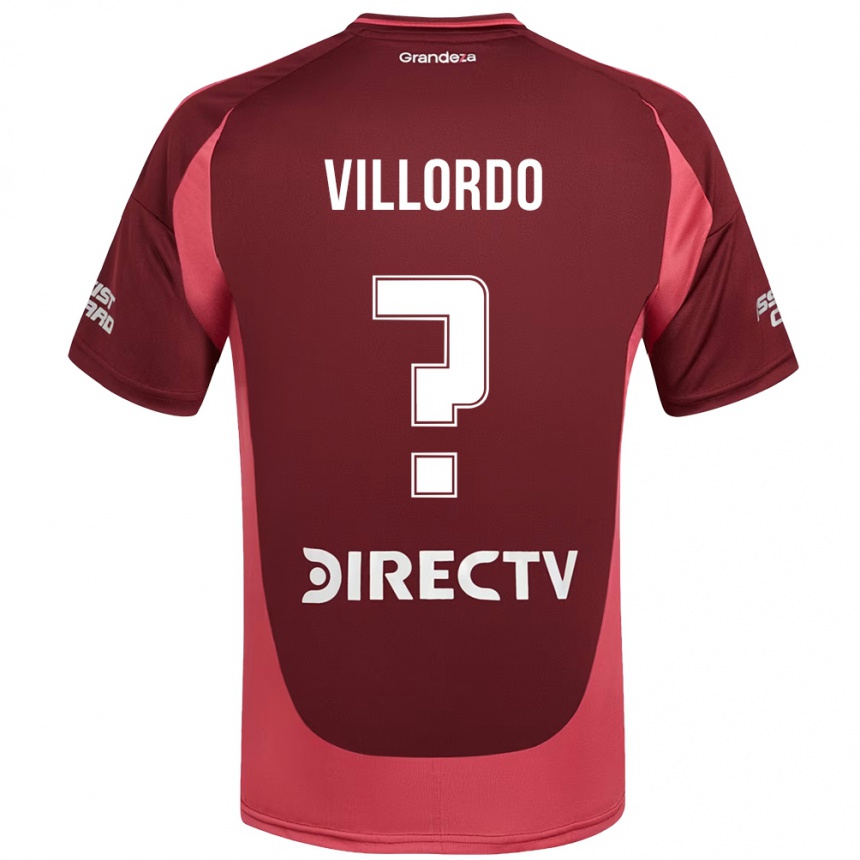 גברים כדורגל Juan Villordo #0 לבן אדום הרחק ג'רזי 2025/26