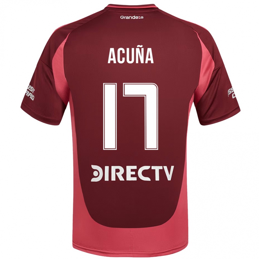 גברים כדורגל Ayelén Acuña #17 בורדו מג'נטה הרחק ג'רזי 2025/26