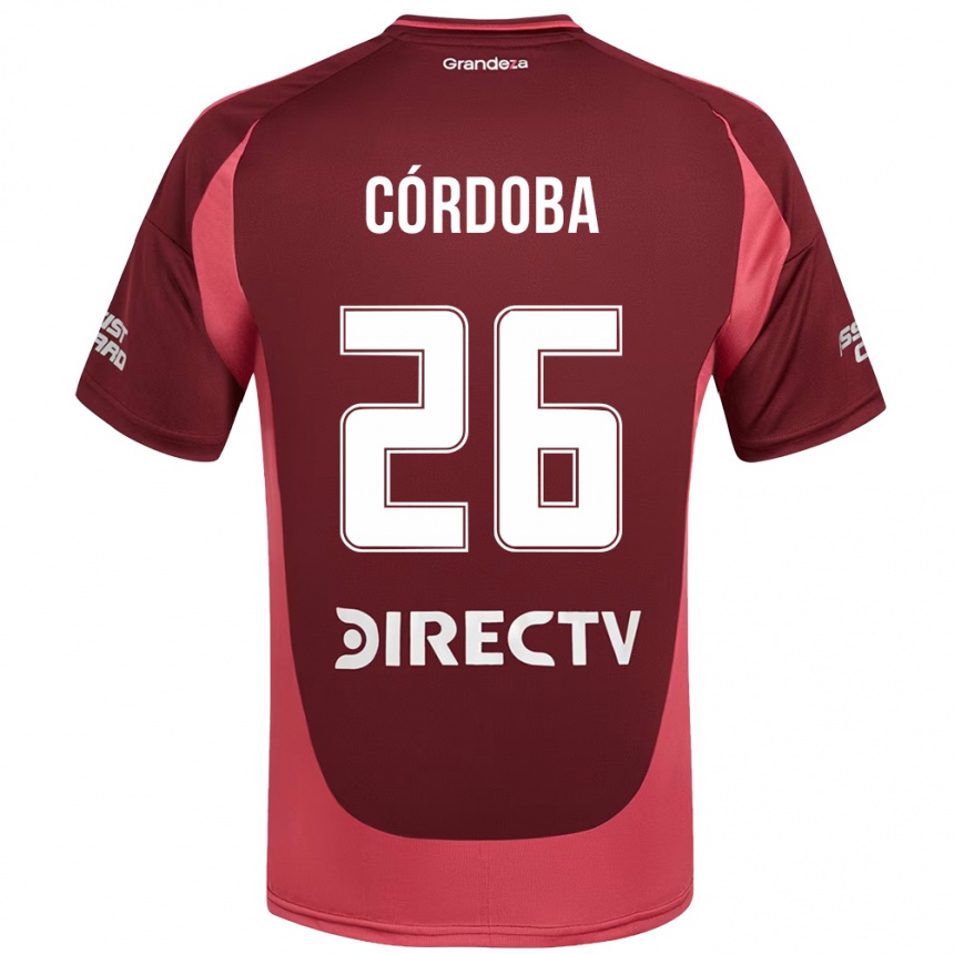 גברים כדורגל Sol Córdoba #26 לבן אדום הרחק ג'רזי 2025/26