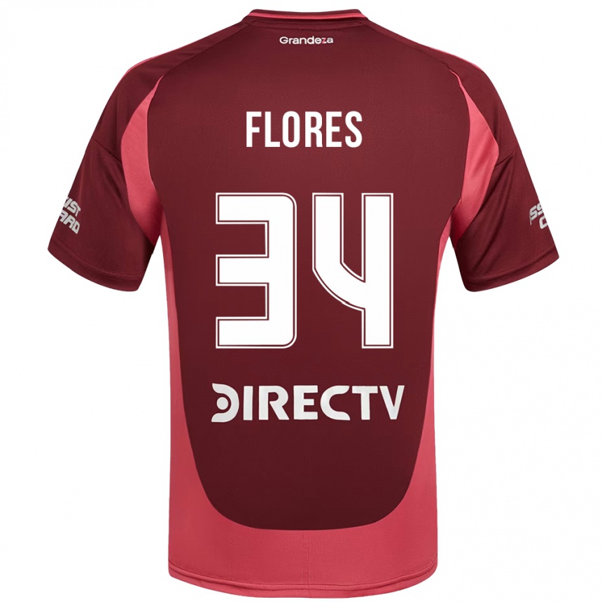 גברים כדורגל Brenda Flores #34 לבן אדום הרחק ג'רזי 2025/26