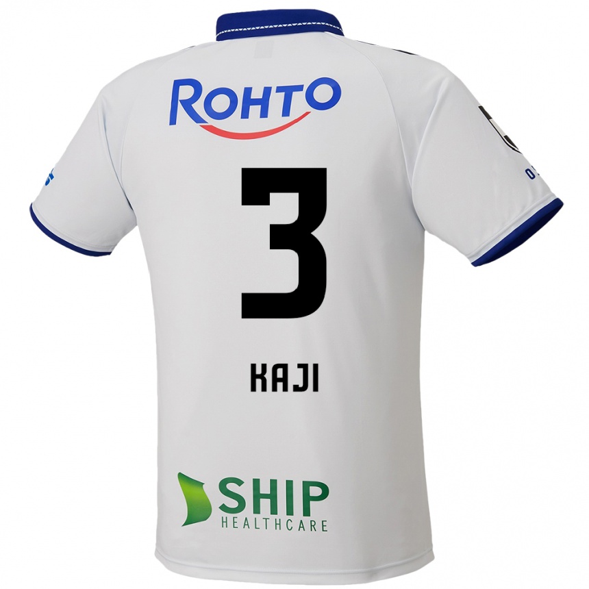 גברים כדורגל Rihito Kaji #3 לבן כחול שחור הרחק ג'רזי 2025/26