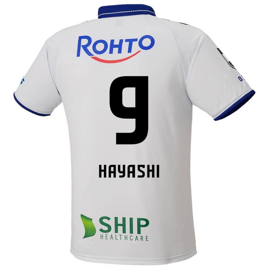 גברים כדורגל Daichi Hayashi #9 לבן כחול שחור הרחק ג'רזי 2025/26