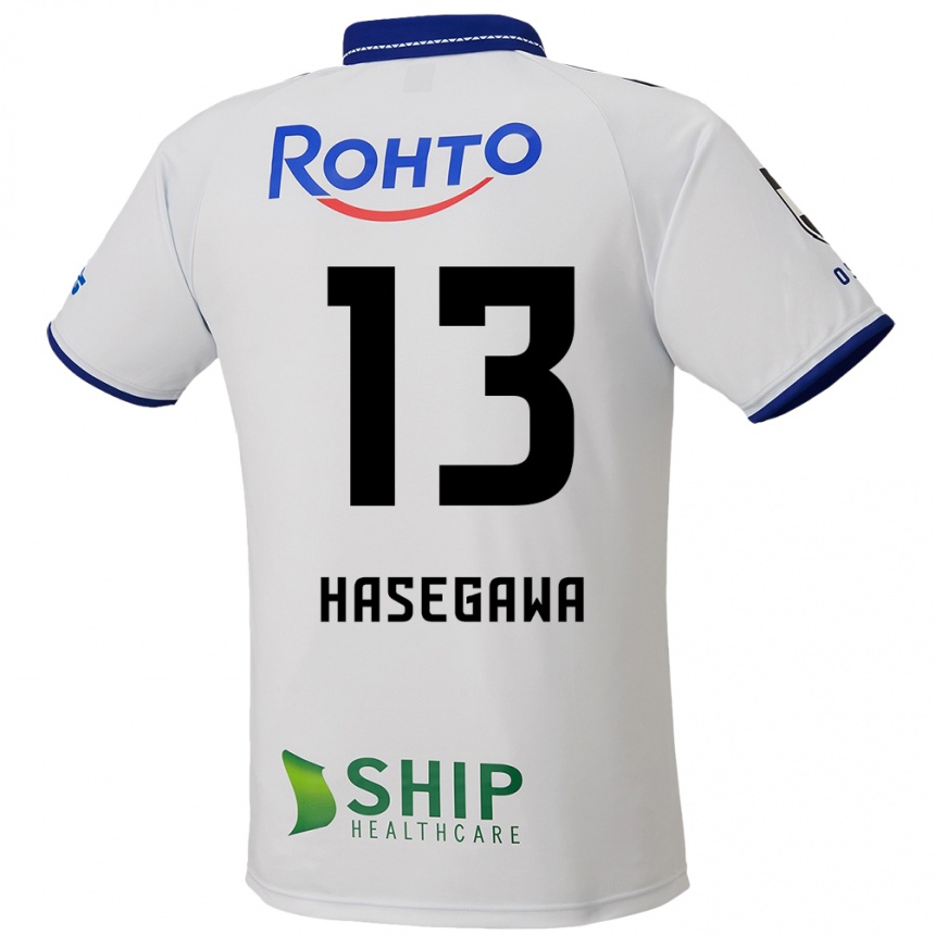גברים כדורגל Kosei Hasegawa #13 לבן כחול שחור הרחק ג'רזי 2025/26