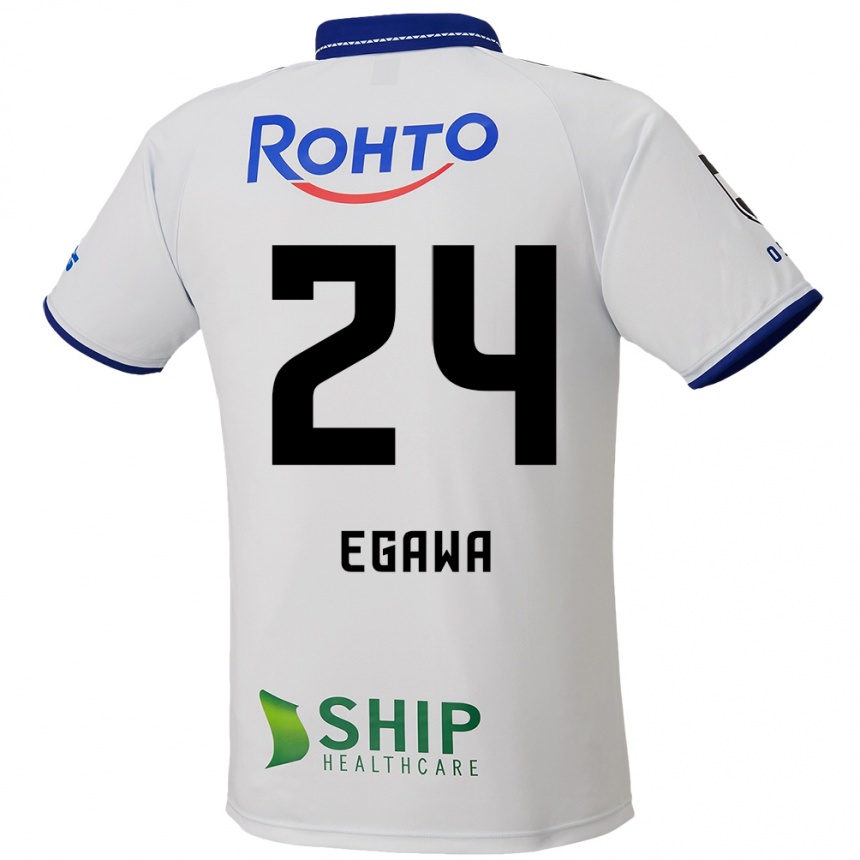 גברים כדורגל Yusei Egawa #24 לבן כחול שחור הרחק ג'רזי 2025/26