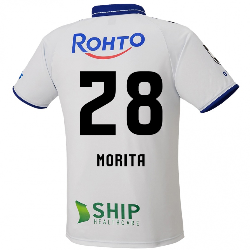 גברים כדורגל Masahiro Morita #28 לבן כחול שחור הרחק ג'רזי 2025/26
