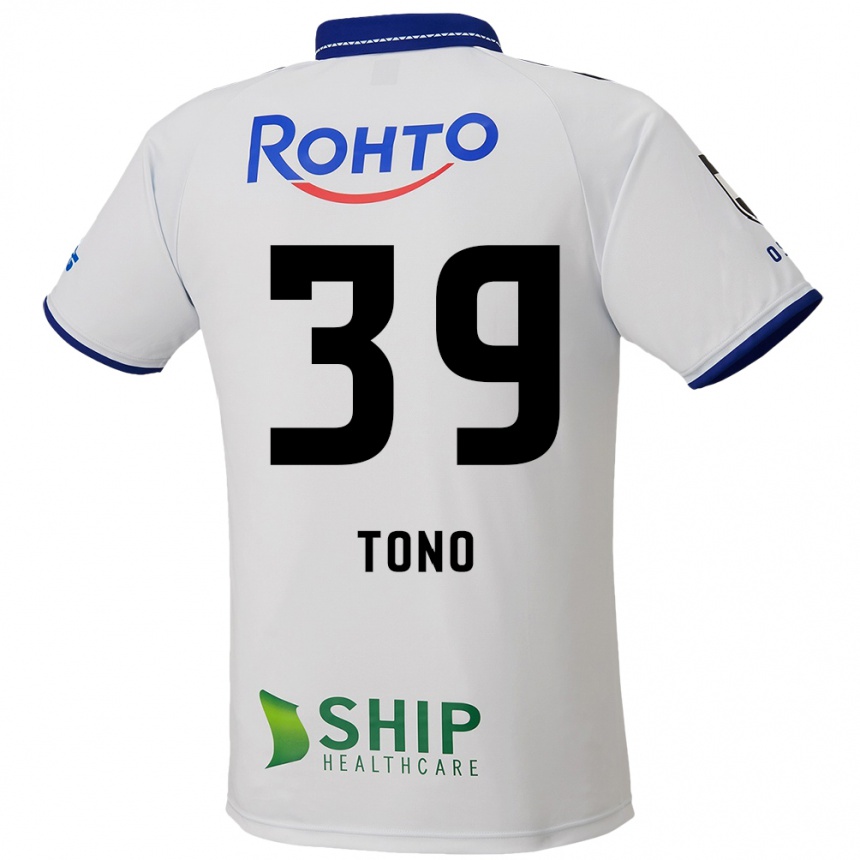 גברים כדורגל Taiki Tono #39 לבן כחול שחור הרחק ג'רזי 2025/26