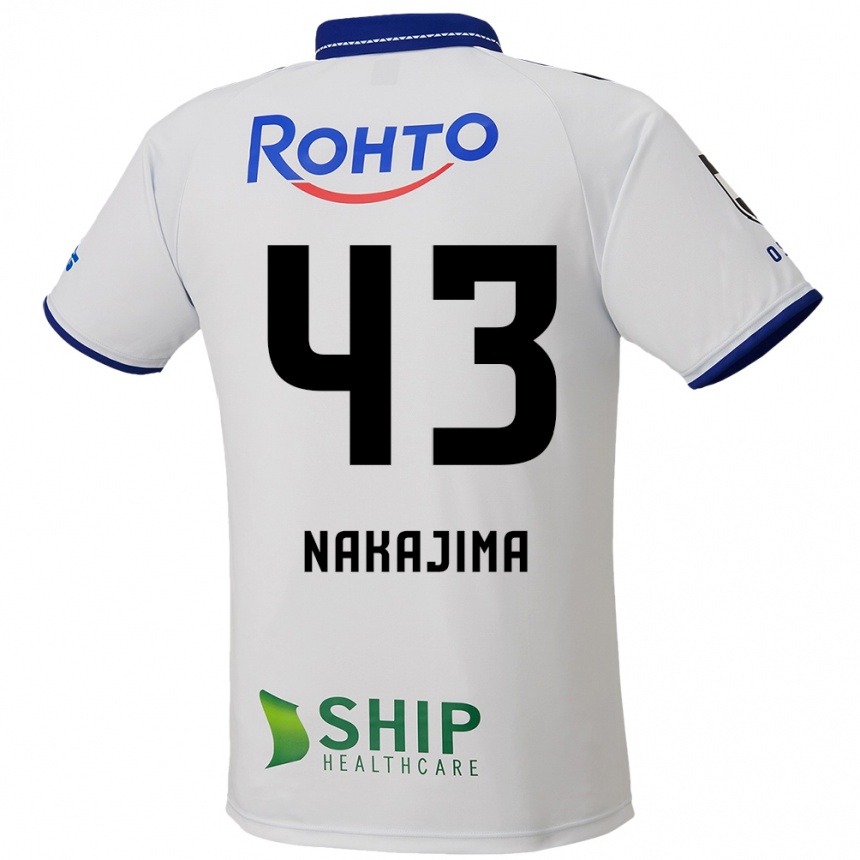 גברים כדורגל Yugo Nakajima #43 לבן כחול שחור הרחק ג'רזי 2025/26