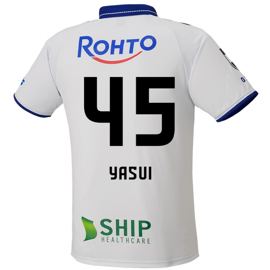 גברים כדורגל Tsukasa Yasui #45 לבן כחול שחור הרחק ג'רזי 2025/26