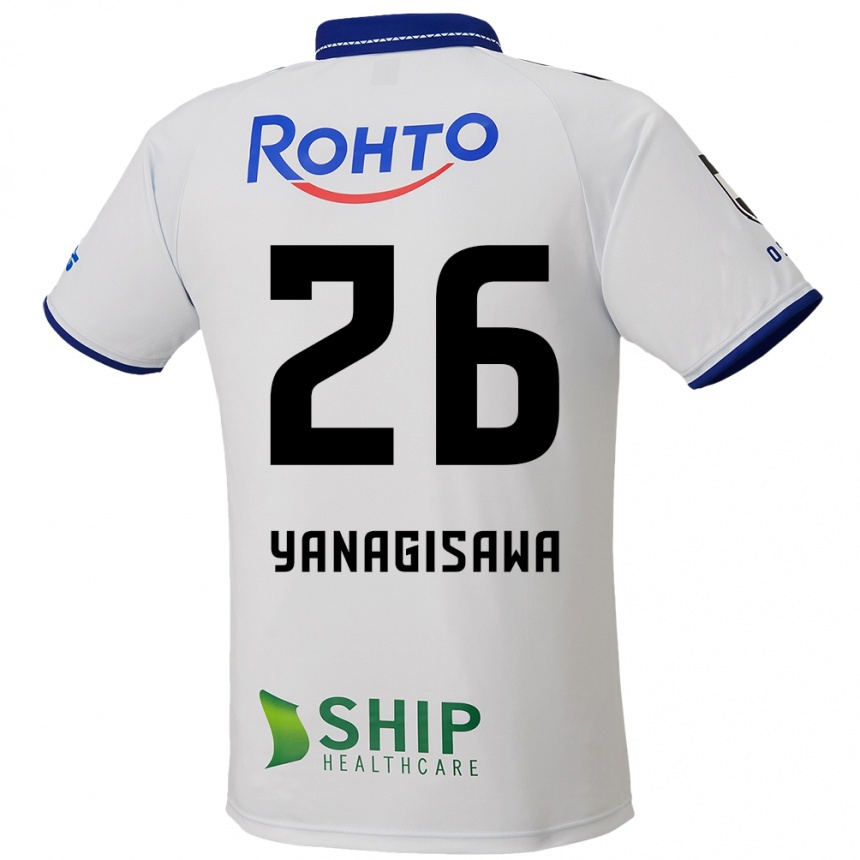 גברים כדורגל Ko Yanagisawa #26 לבן כחול שחור הרחק ג'רזי 2025/26
