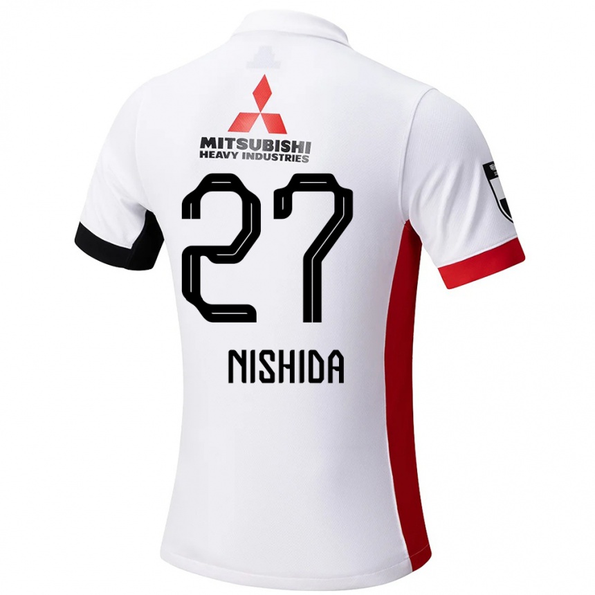 גברים כדורגל Haruto Nishida #27 אדום לבן הרחק ג'רזי 2025/26