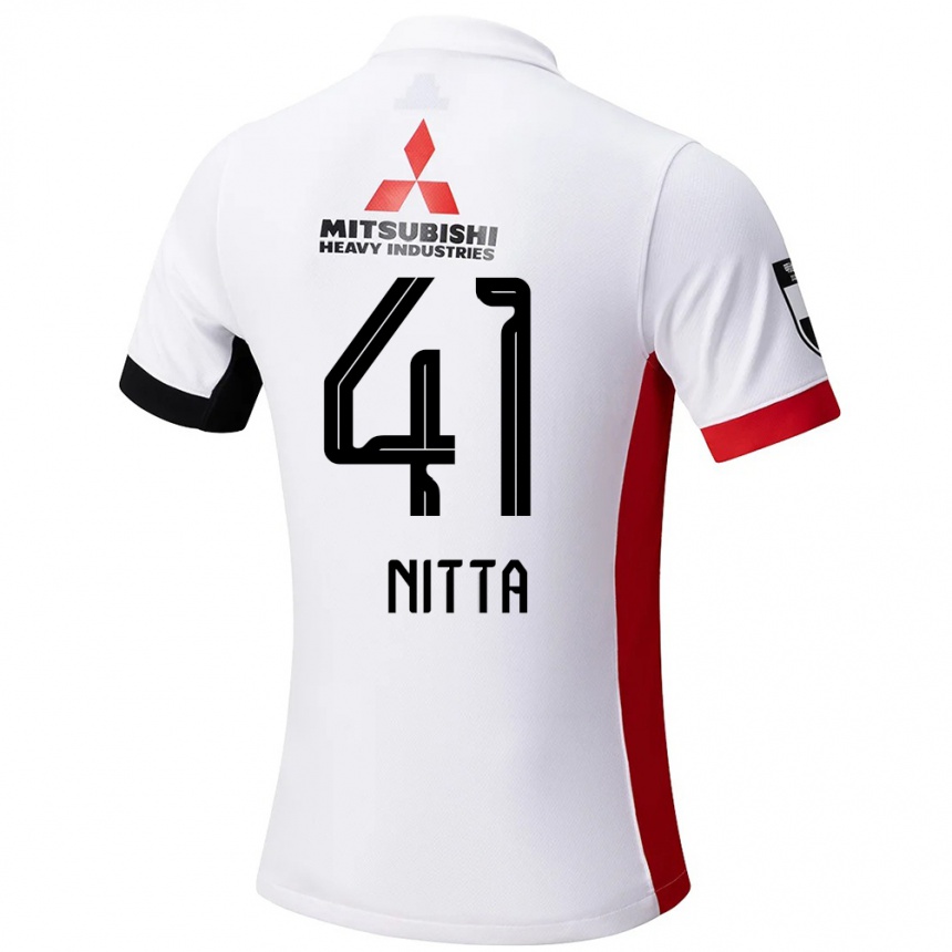 גברים כדורגל Rio Nitta #41 אדום לבן הרחק ג'רזי 2025/26
