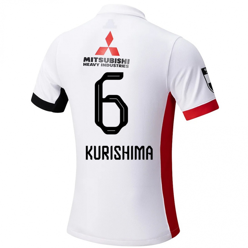 גברים כדורגל Akari Kurishima #6 אדום לבן הרחק ג'רזי 2025/26